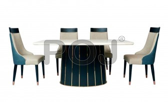 Bianco Italian Marble Dining Table Set